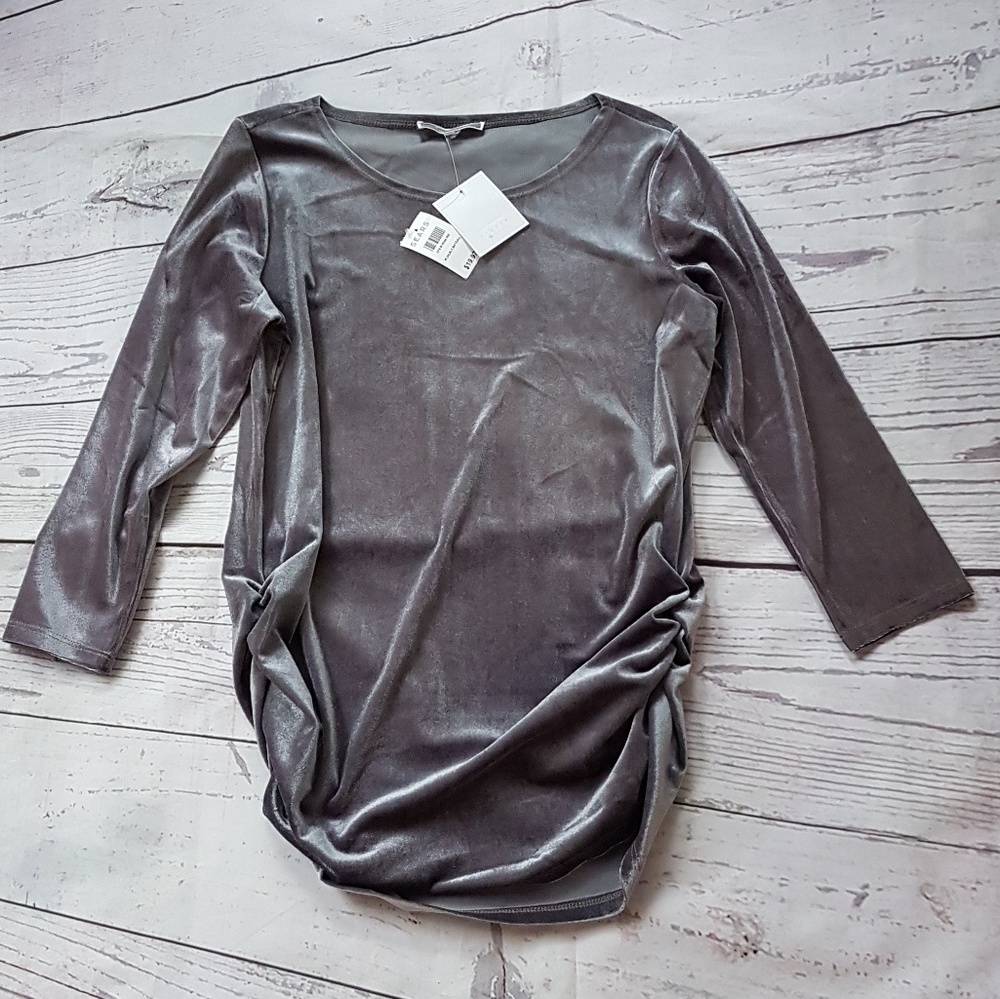 Silver velvet top